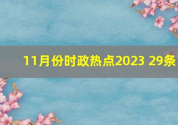 11月份时政热点2023 29条